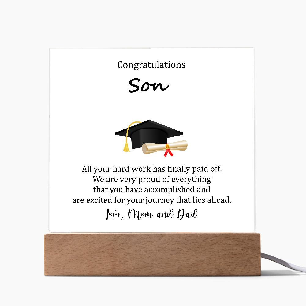 Congratulations, Grad, Acrylic Plaque, For Son