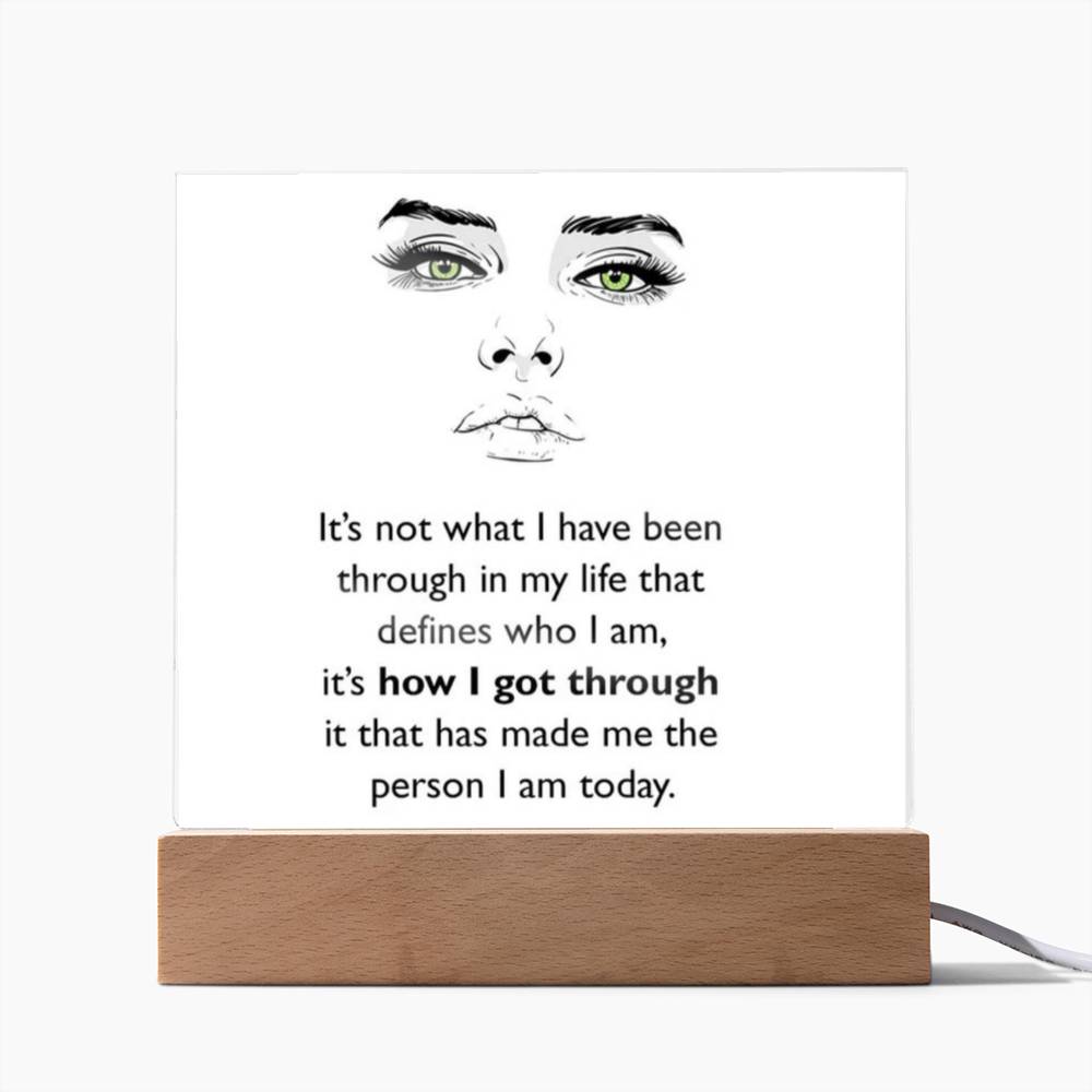 Who I Am Affirmation Acrylic Plaque, Custom Message