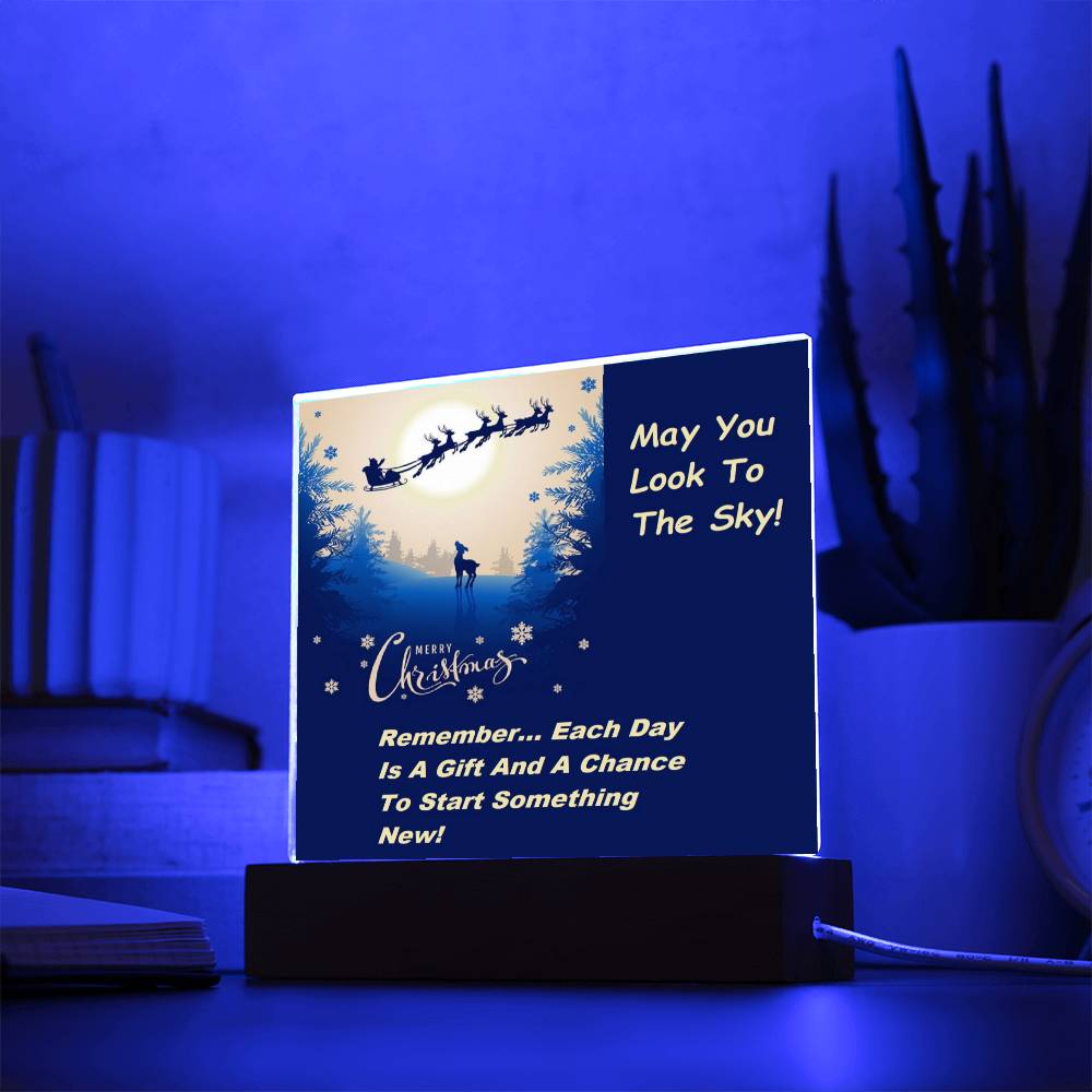 Look To The Sky Acrylic Plaque, For Her, Him, Granddaughter Gift, Christmas, Valentine's Day Custom Message