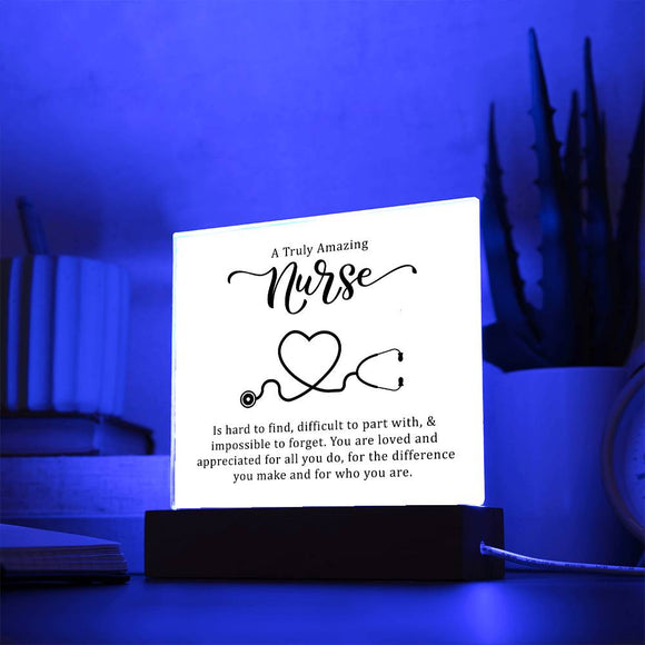 Amazing Nurse Affirmation Acrylic Plaque, Custom Message