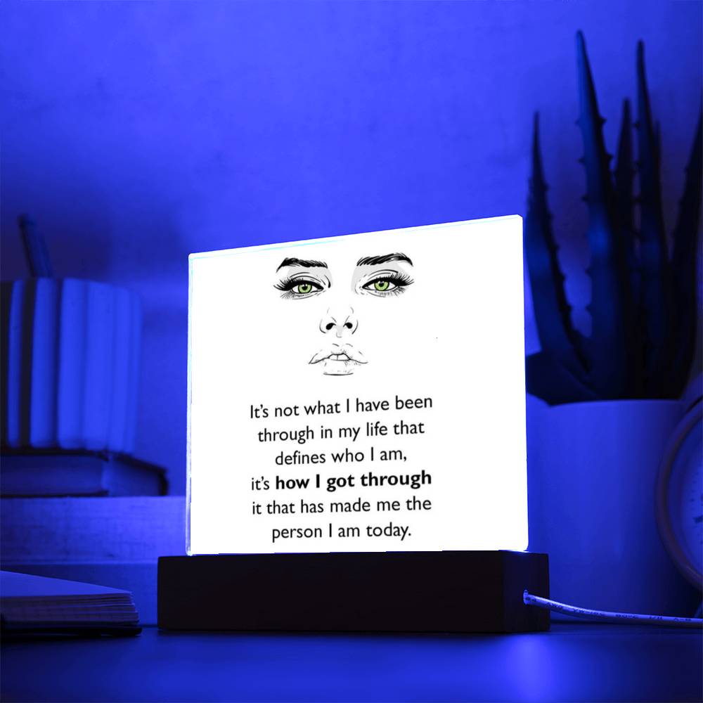 Who I Am Affirmation Acrylic Plaque, Custom Message