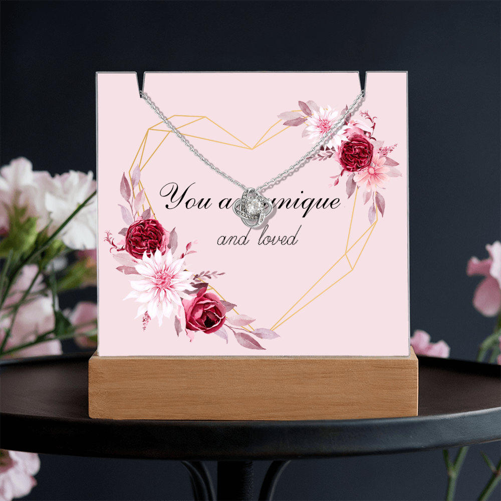 You are unique and loved Love Knot Necklace