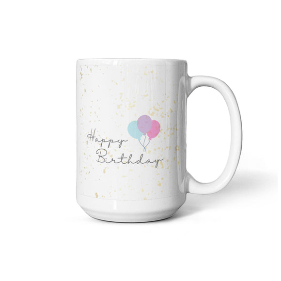 Happy Birthday with Ballons - 15 oz. Mug
