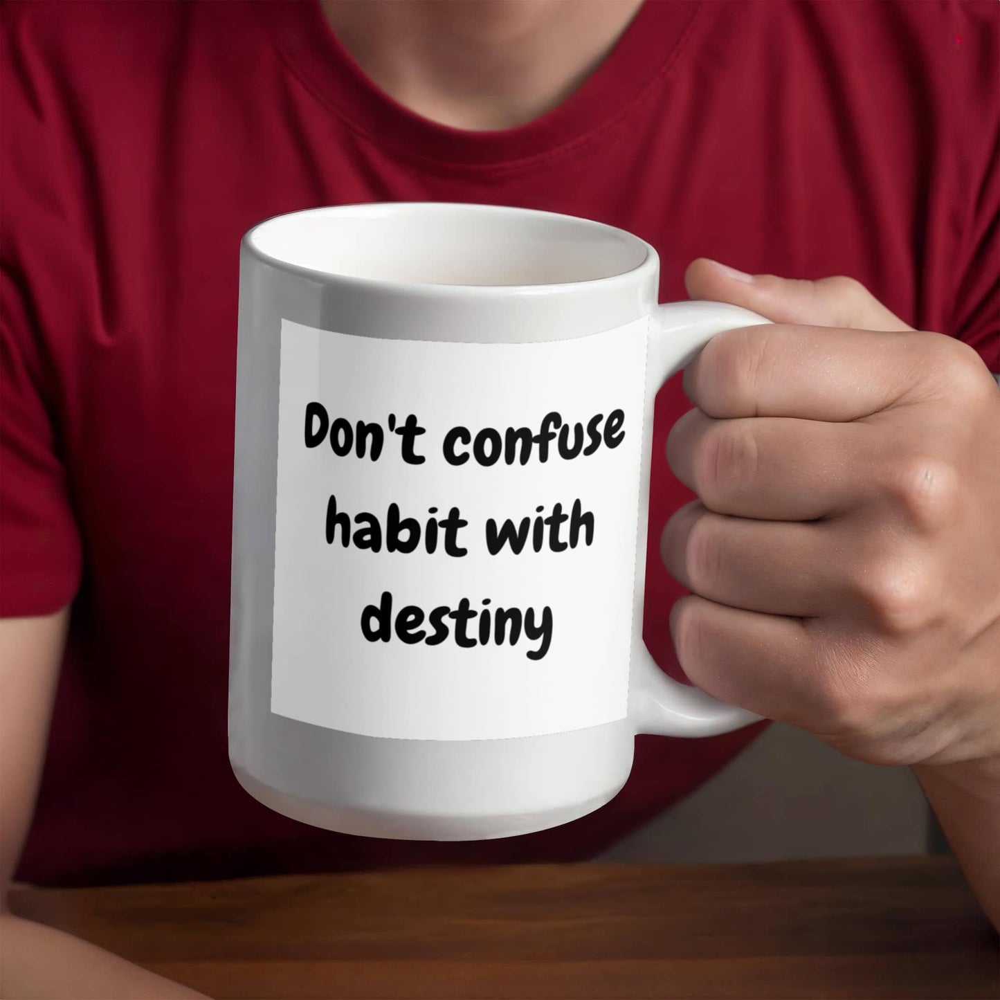 Don't confuse habit with destiny 15 Oz. Mug