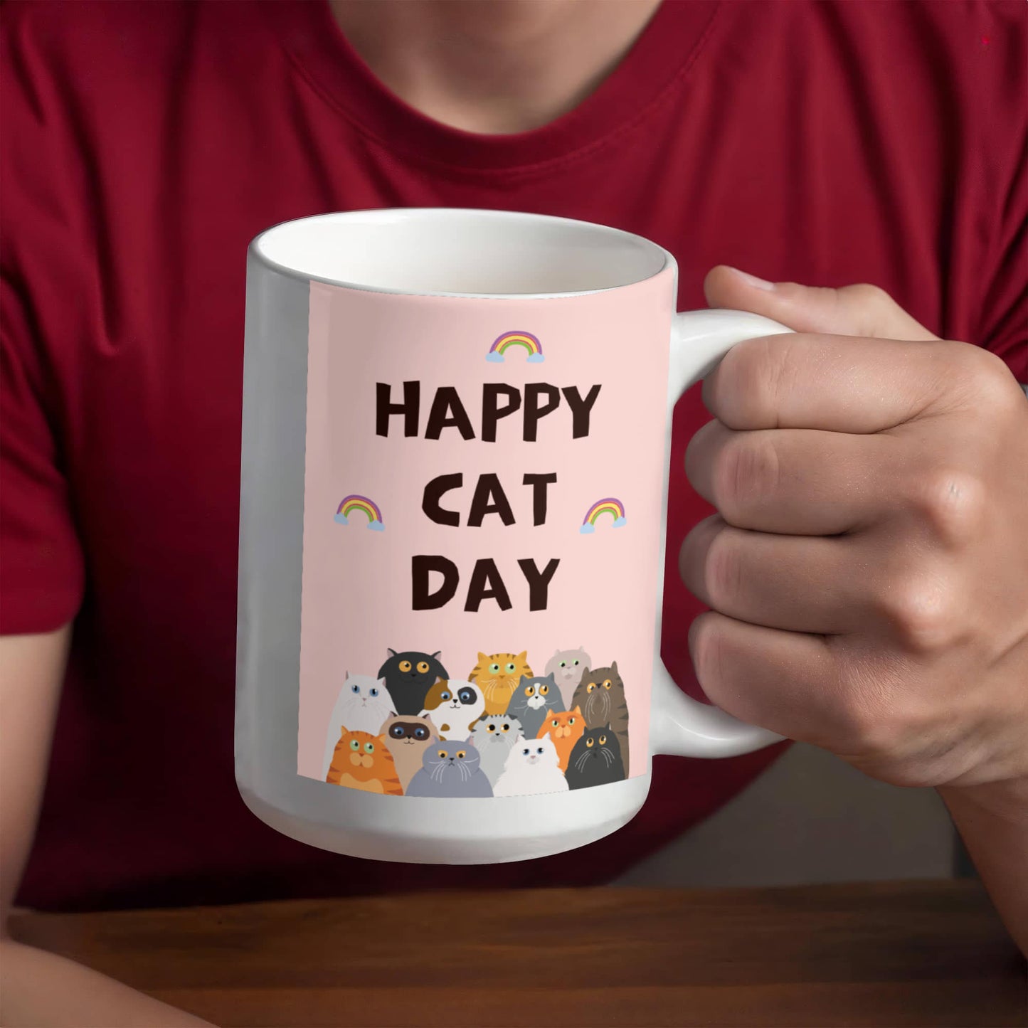 Happy Cat Day- 15 Oz. Mug