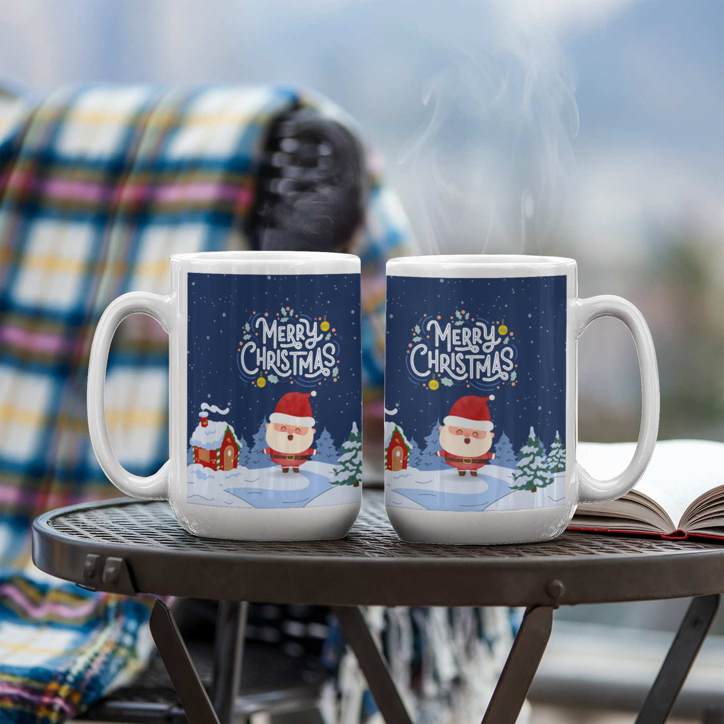 Snow Santa - Merry Christmas - 15 oz. Mug