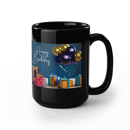 Happy Birthday Ballons and Presents - 15 oz. Mug