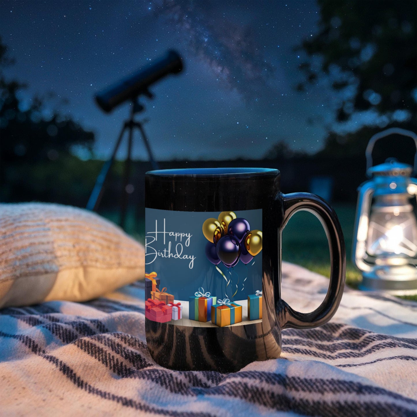 Happy Birthday Ballons and Presents - 15 oz. Mug