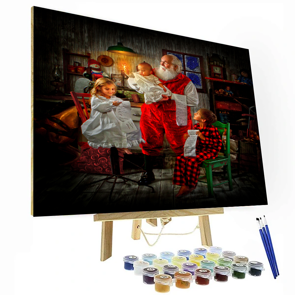 Santa's Babies Paint By Number Painting Set