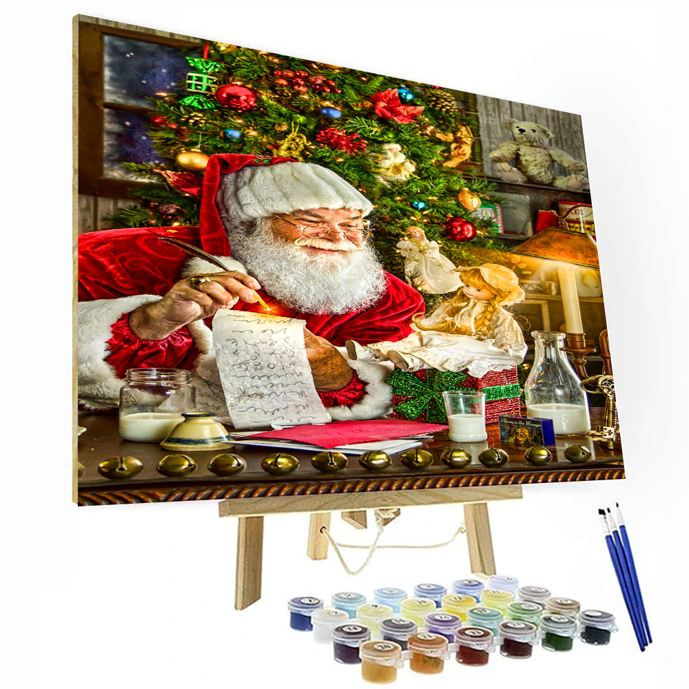 Naughty or Nice List Paint By Number Painting Set