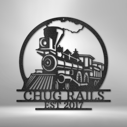 Old Fashion Train Monogram - Steel Sign