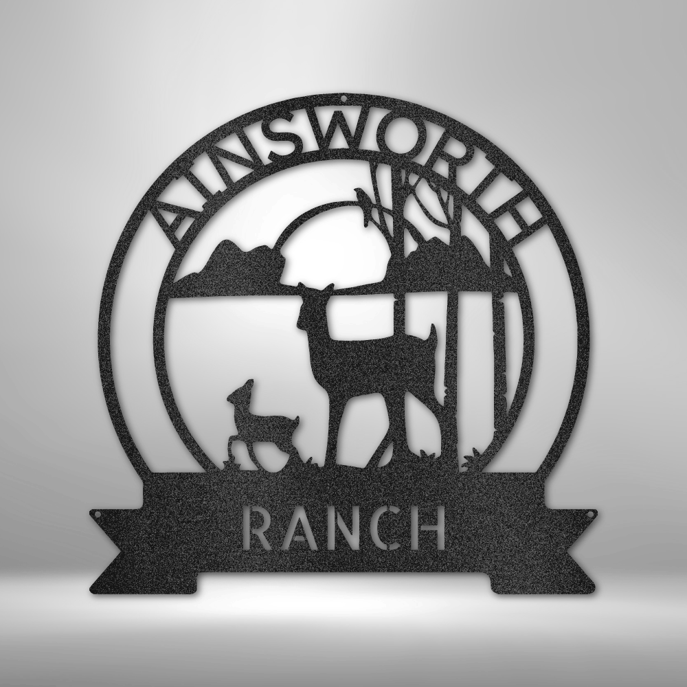 Ranch Sun Set Monogram - Steel sign