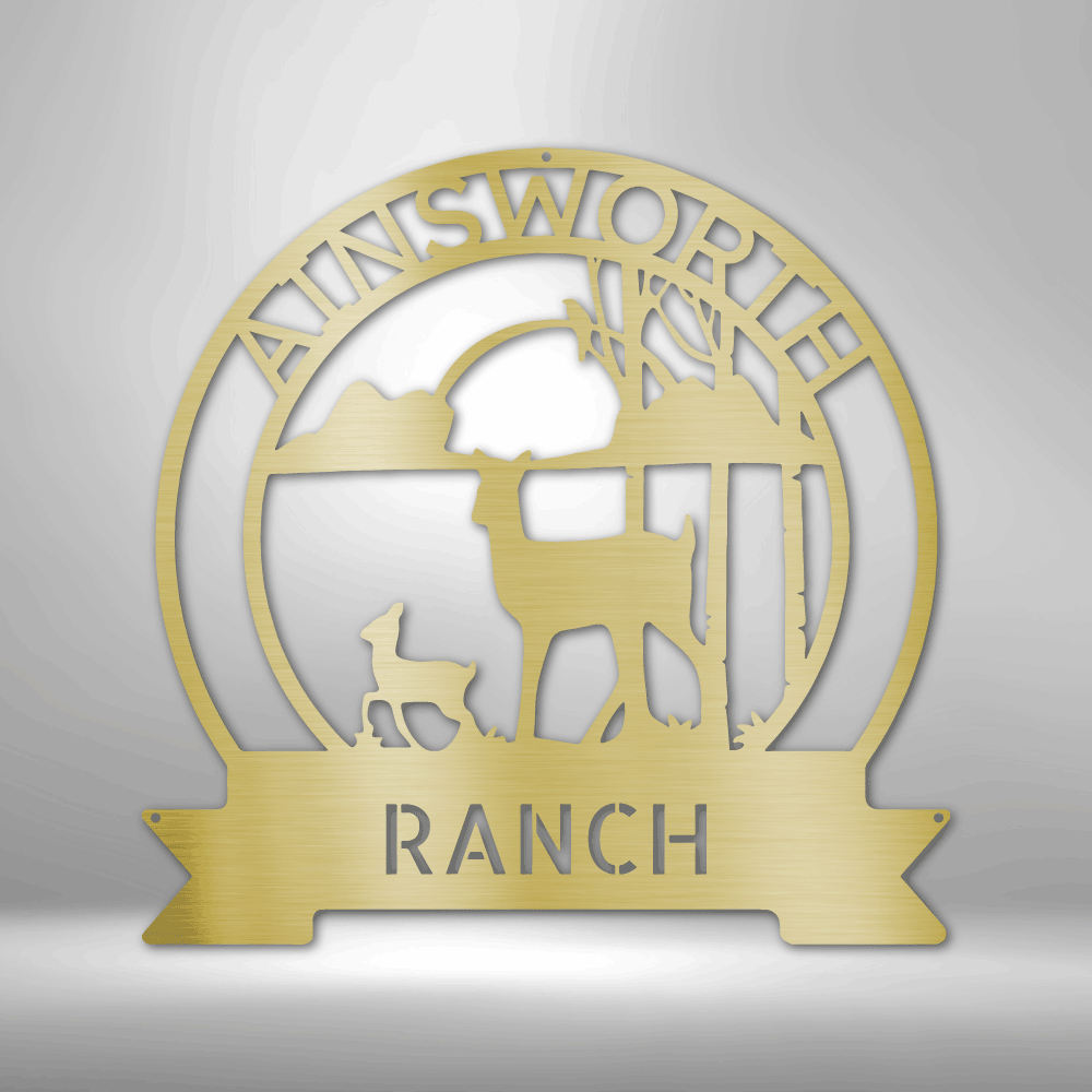 Ranch Sun Set Monogram - Steel sign