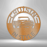 Classic Pickup Truck Monogram - Steel Sign