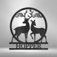 Mr and Mrs Deer Monogram - Steel Sign