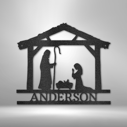 Nativity Simple Monogram - Steel Sign