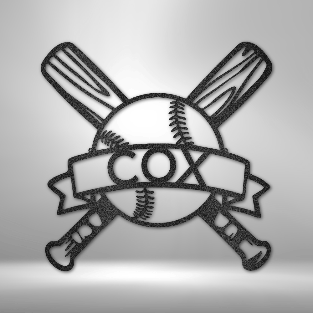 Baseball Monogram - Metal Sign