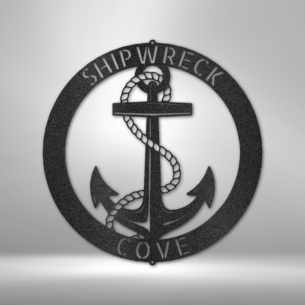 Elaborate Anchor Ring - Steel Sign