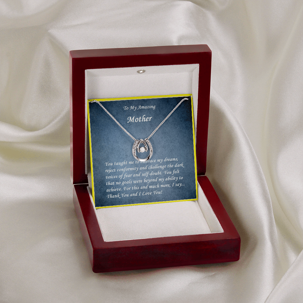 Lucky in Love Necklace, For Her, Mother, Mom, Grandmother, Aunt, Sister, Wife, Girlfriend, w/ Message Card