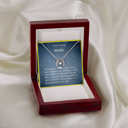 Lucky in Love Necklace, For Her, Mother, Mom, Grandmother, Aunt, Sister, Wife, Girlfriend, w/ Message Card