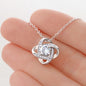 Love Knot Necklace, For Her, Custom Message Card