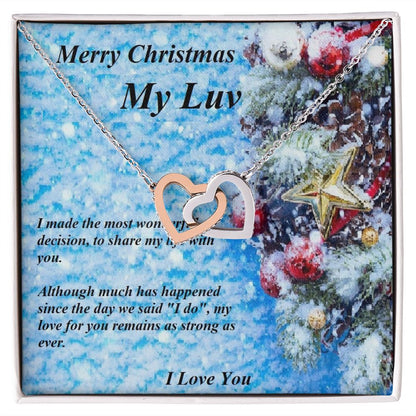Interlocking Hearts Necklace, For Her, for Christmas, Anniversary, Birthday, Valentine's Day, Mother's Day, with Custom Message Card