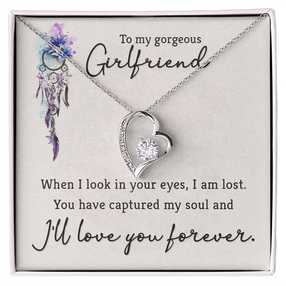 Forever Love Necklace, for Girlfriend, Wife, Soulmate, Custom Message Card