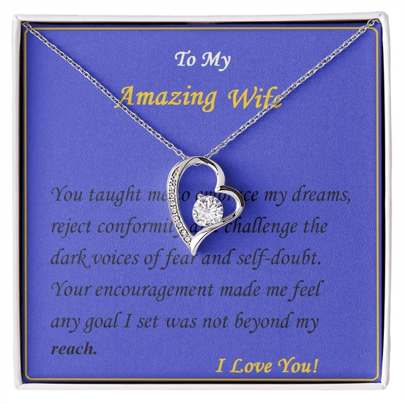 Forever Love Necklace, For Her, Custom Message Card
