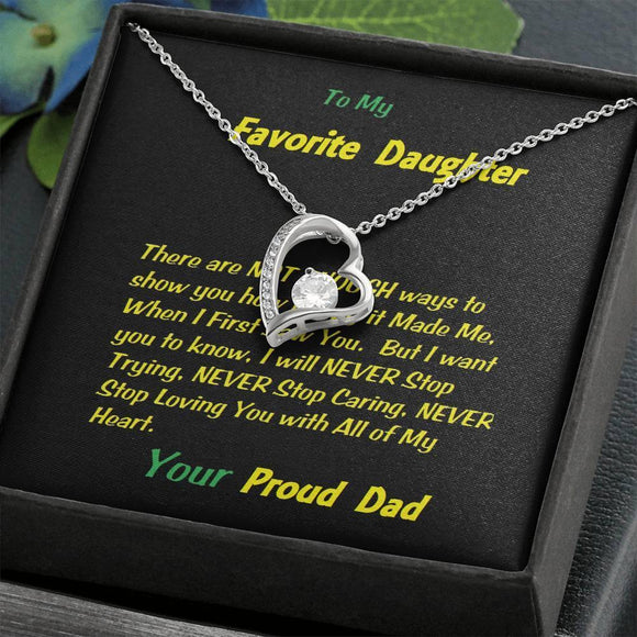 Forever Love Necklace For My Favorite Daughter, Gift For Daughter, Shineon Jewelry, Christmas Gift, Birthday Gift, Message Card Jewelry - Gifts 4 Your Season