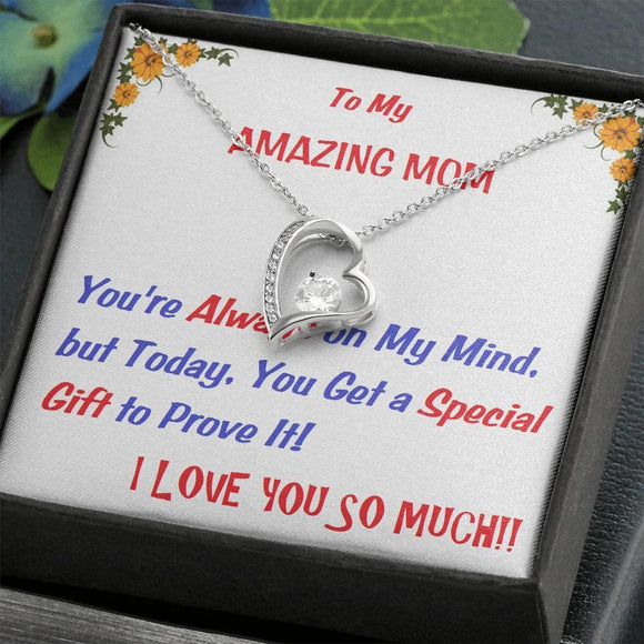 Forever Love Necklace | To  My Mom Gift | Mom Christmas Jewelry | Love Her Keepsake | Mom Necklace | Mom Message Card | Meaningful Cards | Best Mom Ever - Gifts 4 Your Season