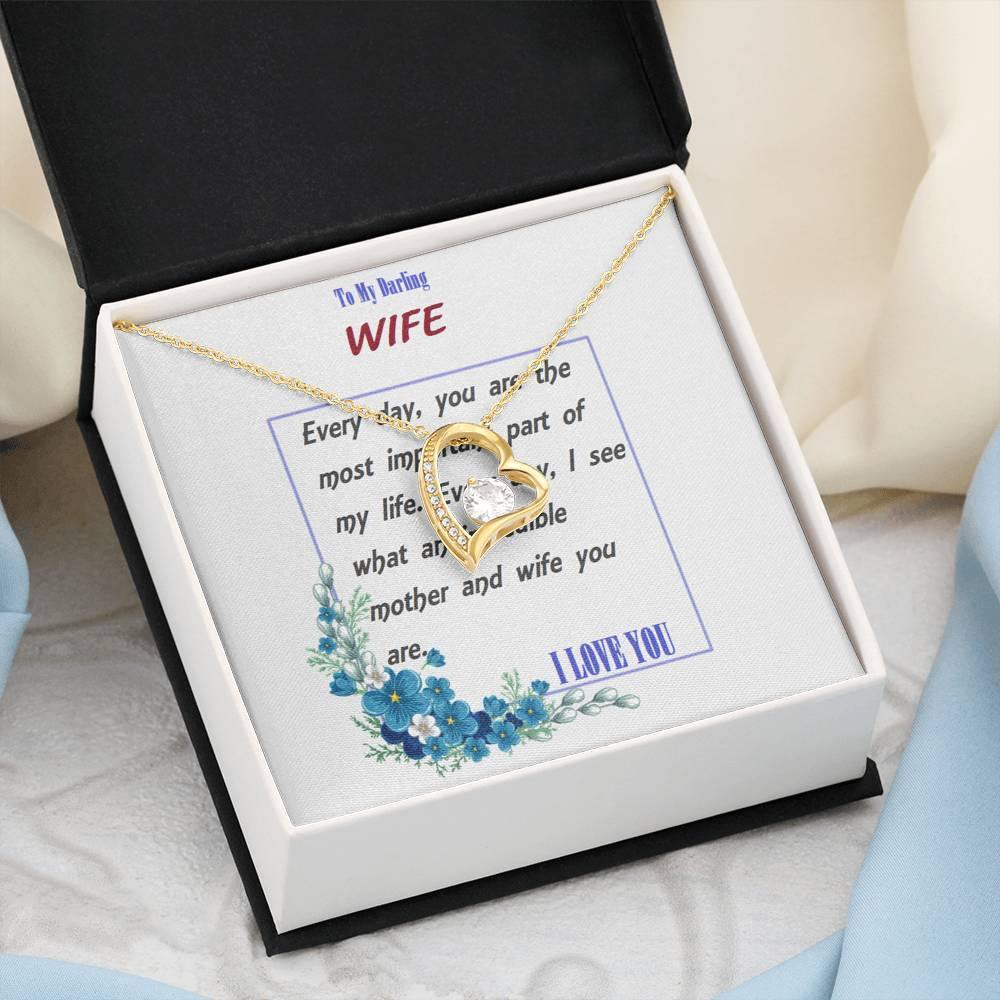 Forever Love Necklace | To Wife Gift | Wife Christmas Jewelry | Love Her Keepsake | Soulmate Necklace | Wife Message Card | Meaningful Cards | Best Wife Ever - Gifts 4 Your Season