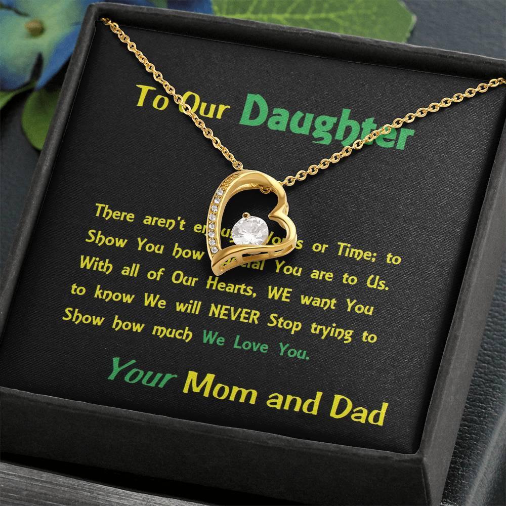 Forever Love Necklace, For Daughter, Gift For Our Daughter, Shineon Jewelry, Christmas Gift, Birthday Gift, Message Card Jewelry - Gifts 4 Your Season