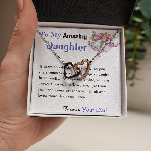 Two Hearts Necklace, For Her, Friend, for Christmas, Anniversary, Birthday, Valentine's Day, Mother's Day, with Custom Message Card