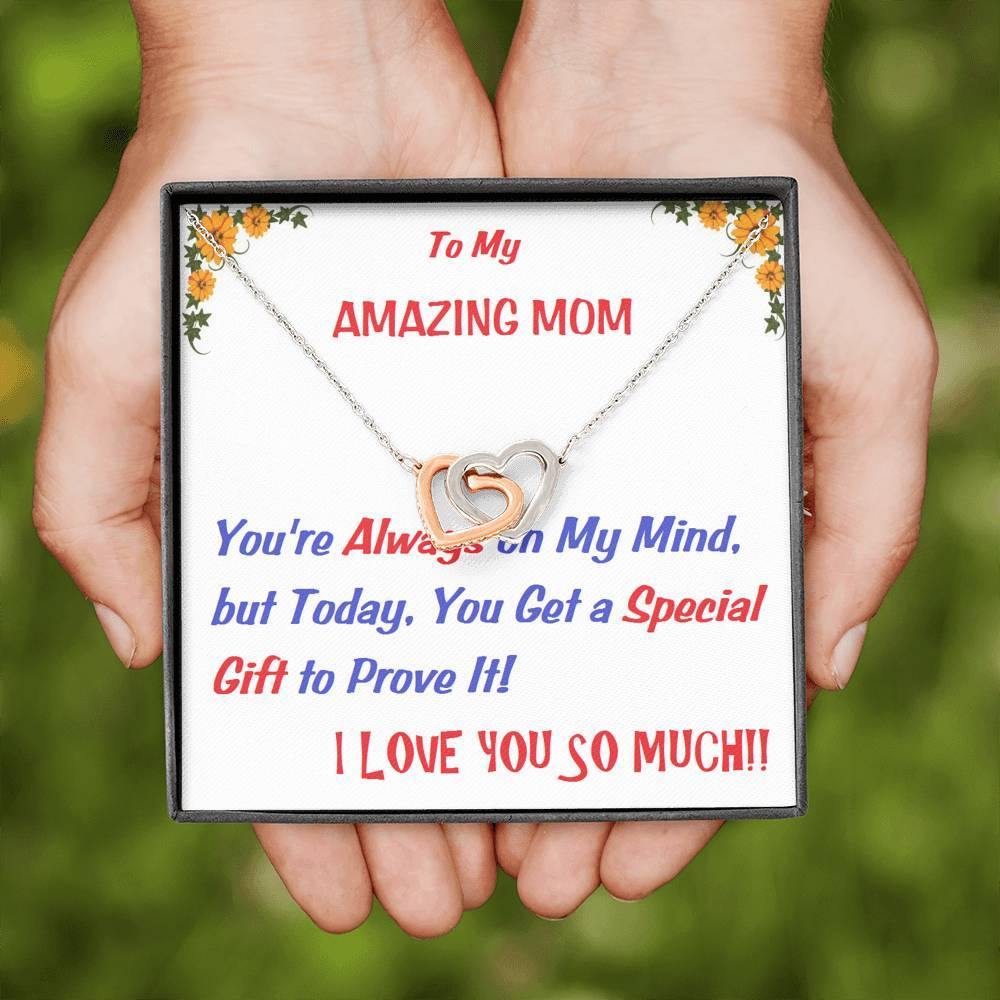 Two Embellished Hearts  Necklace | To  My Mom Gift | Mom Christmas Jewelry | Love Her Keepsake | Mom Necklace | Mom Message Card | Meaningful Cards | Best Mom Ever - Gifts 4 Your Season