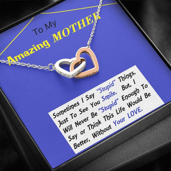 Two Hearts Embellished, To My Mom Gift, Mother Necklace Gift, Mom Birthday Gift Ideas, Christmas Gift For Mom, Gift For My Mother Necklace - Gifts 4 Your Season
