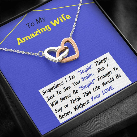 Two Hearts Embellished, Anniversary Gift For Wife, Birthday Gift For Wife, Gift For Wife, Necklace For Wife, Gift For Wife Birthday - Gifts 4 Your Season