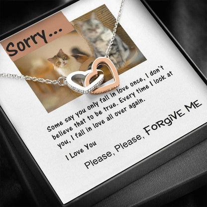 Sorry Hearts, Apology Message Card Jewelry for Her, Cat Lover Gift, Christmas Gift, Gift Idea, Gift for Her - Gifts 4 Your Season