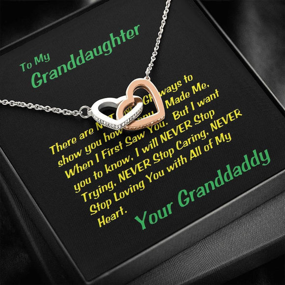 Two Hearts Interlocked, Gift To My Granddaughter, Gift For Christmas, Granddaughter Birthday, Gift From Grandpa/Grandma To Granddaughter, Graduation Gift - Gifts 4 Your Season