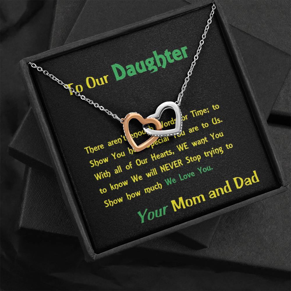 Two Interlocked Hearts, For Daughter, Gift For Our Daughter, Shineon Jewelry, Christmas Gift, Birthday Gift, Message Card Jewelry - Gifts 4 Your Season