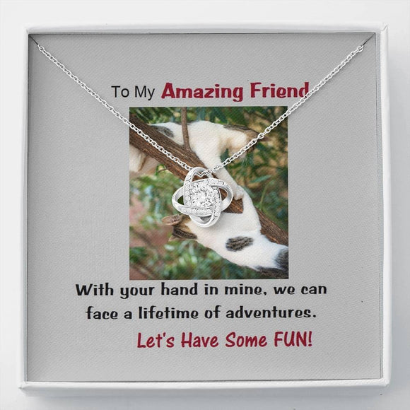 Amazing Friend Love Knot Necklace, Birthday Gift For Friend, Cat Lover Gift, To My Friend Necklace, Present For Friend, Gift - Gifts 4 Your Season