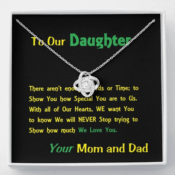 Love Knot Necklace For Daughter, Gift For Our Daughter , Shineon Jewelry, Christmas Gift, Birthday Gift, Message Card Jewelry - Gifts 4 Your Season