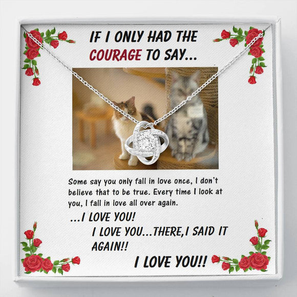 Love Knot Necklace | to Girlfriend | Wife | Birthday | Anniversary | Christmas | Cat Lover | Custom Message Card