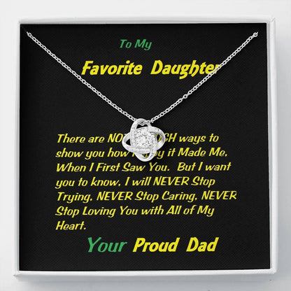Love Knot Necklace For My Favorite Daughter, Gift For Daughter, Shineon Jewelry, Christmas Gift, Birthday Gift, Message Card Jewelry - Gifts 4 Your Season