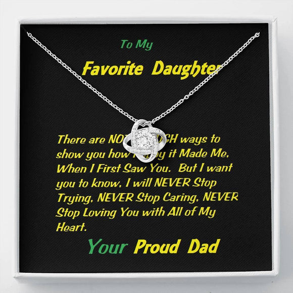 Love Knot Necklace For My Favorite Daughter, Gift For Daughter, Shineon Jewelry, Christmas Gift, Birthday Gift, Message Card Jewelry - Gifts 4 Your Season