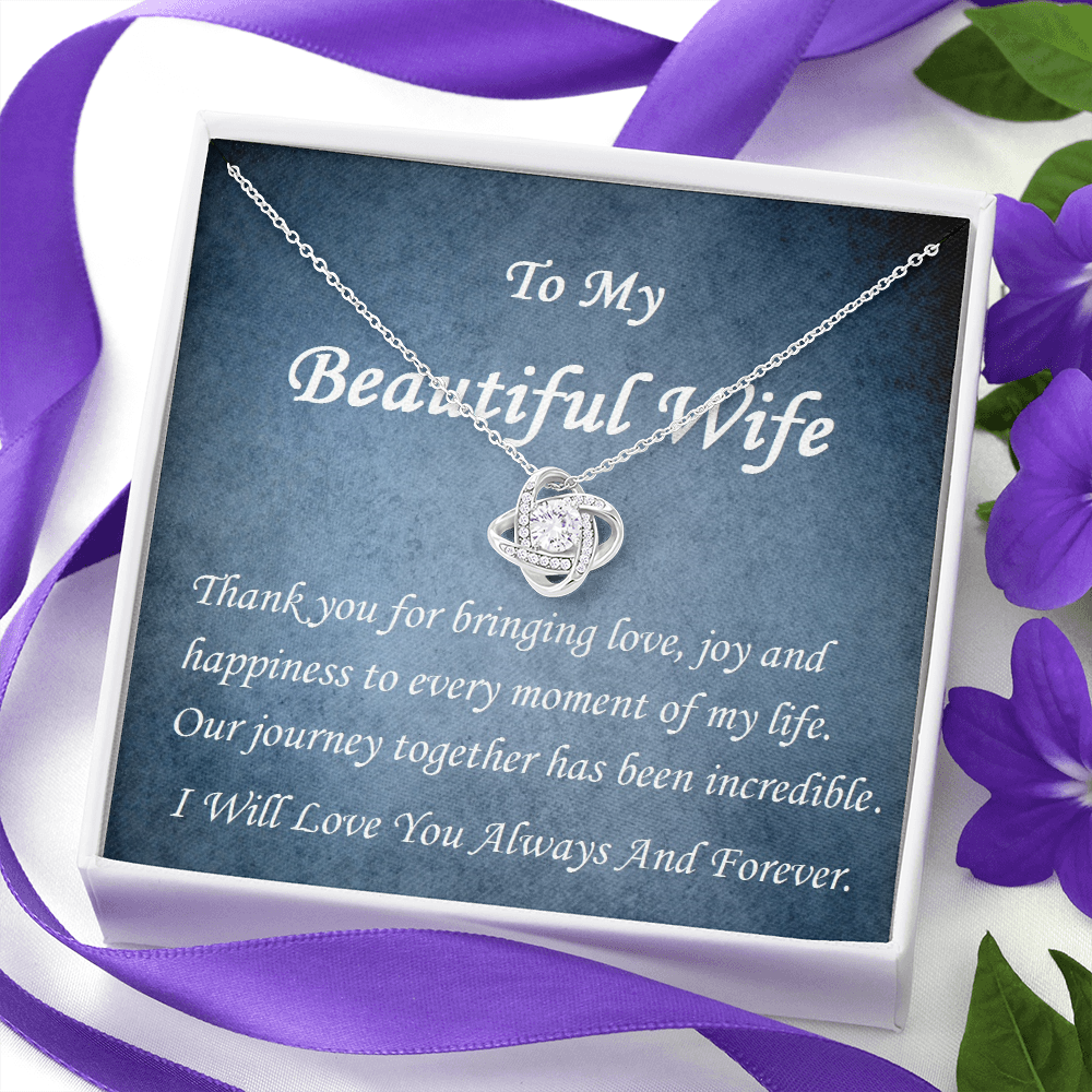 Love Knot Necklace, For Her, Wife, Future Wife, Girlfriend, w/ Message Card