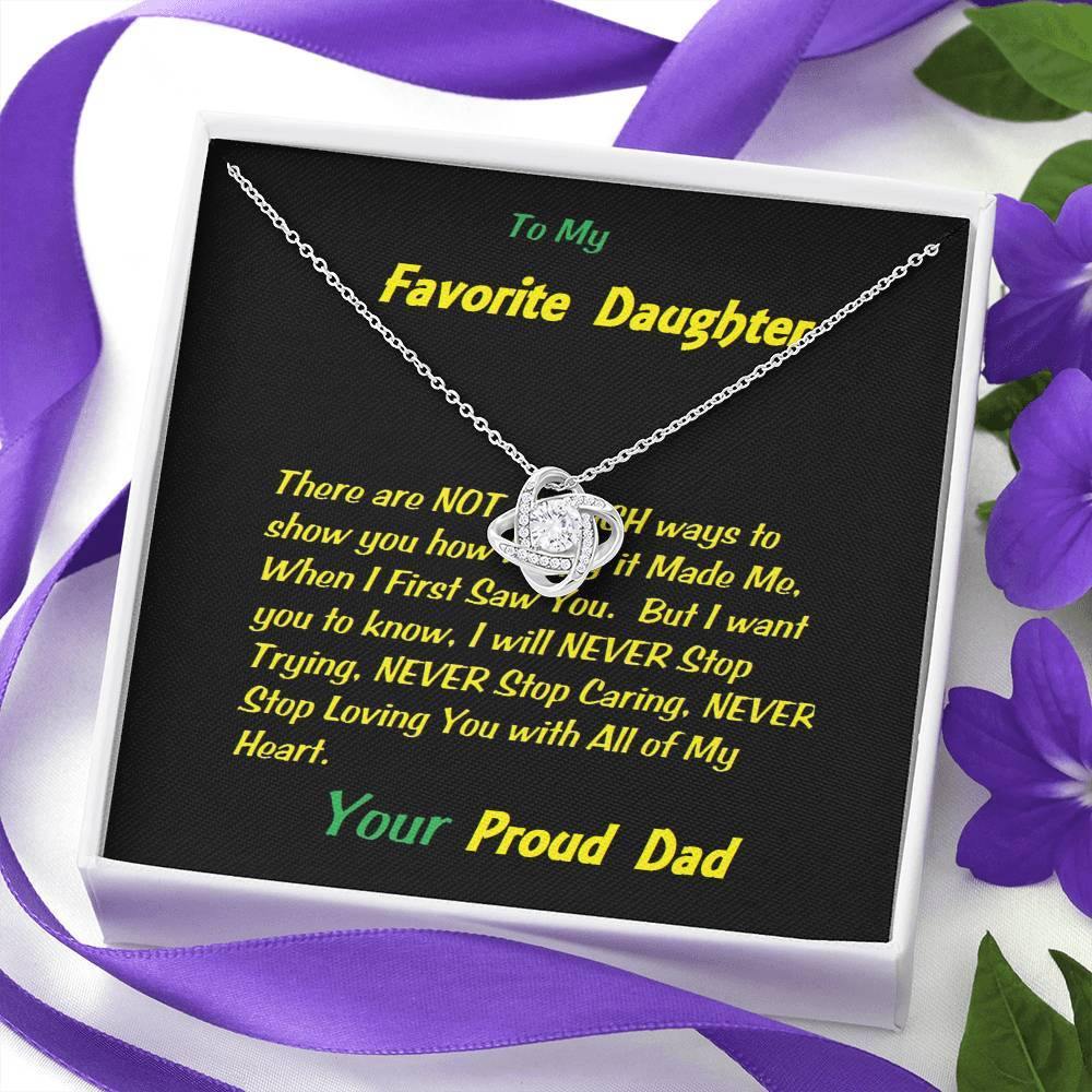 Love Knot Necklace For My Favorite Daughter, Gift For Daughter, Shineon Jewelry, Christmas Gift, Birthday Gift, Message Card Jewelry - Gifts 4 Your Season