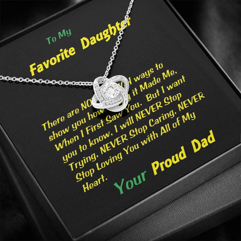 Love Knot Necklace For My Favorite Daughter, Gift For Daughter, Shineon Jewelry, Christmas Gift, Birthday Gift, Message Card Jewelry - Gifts 4 Your Season