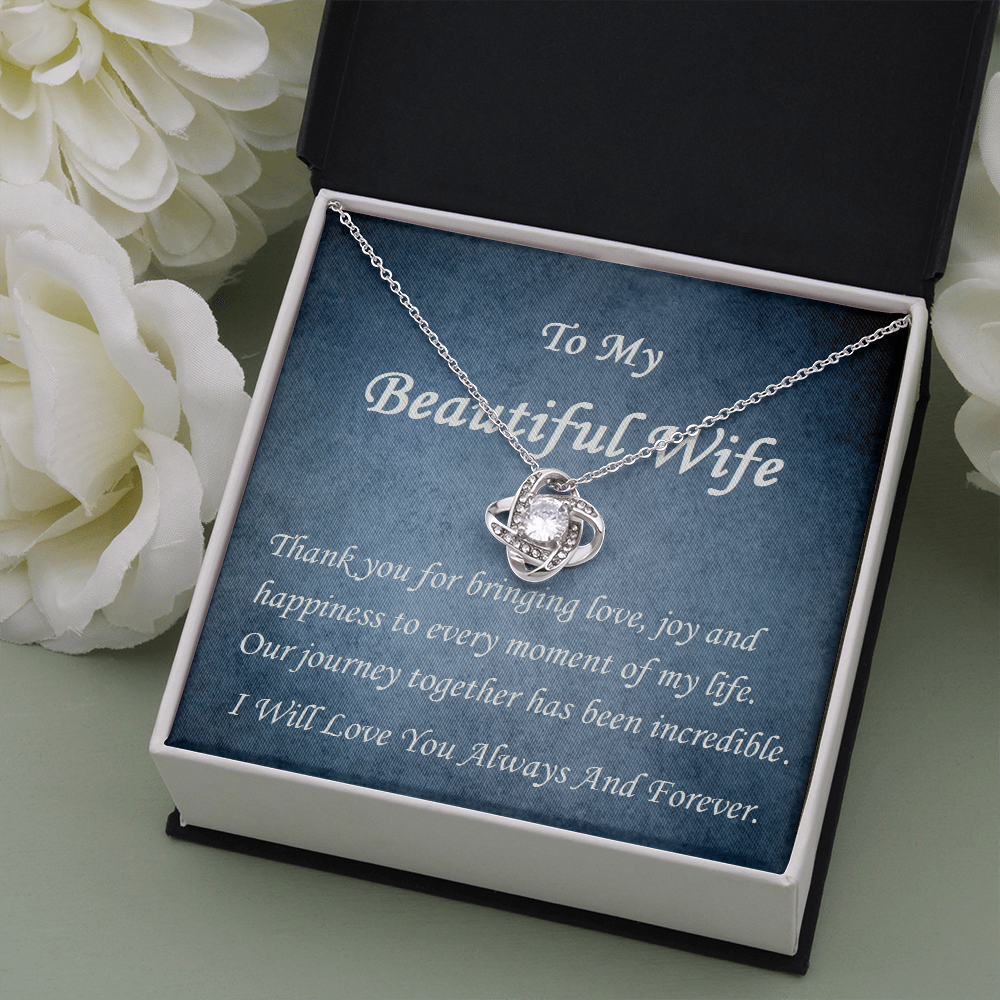 Love Knot Necklace, For Her, Wife, Future Wife, Girlfriend, w/ Message Card