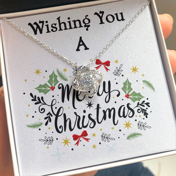 Love Knot Necklace, Custom Message Card