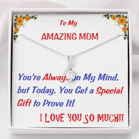 ALLURING BEAUTY Necklace | To  My Mom Gift | Mom Christmas Jewelry | Love Her Keepsake | Mom Necklace | Mom Message Card | Meaningful Cards | Best Mom Ever - Gifts 4 Your Season
